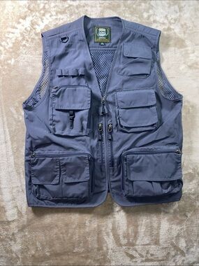 Outdoor hiking Tactical Multi-Pocket Utility Vest - Slate Blue